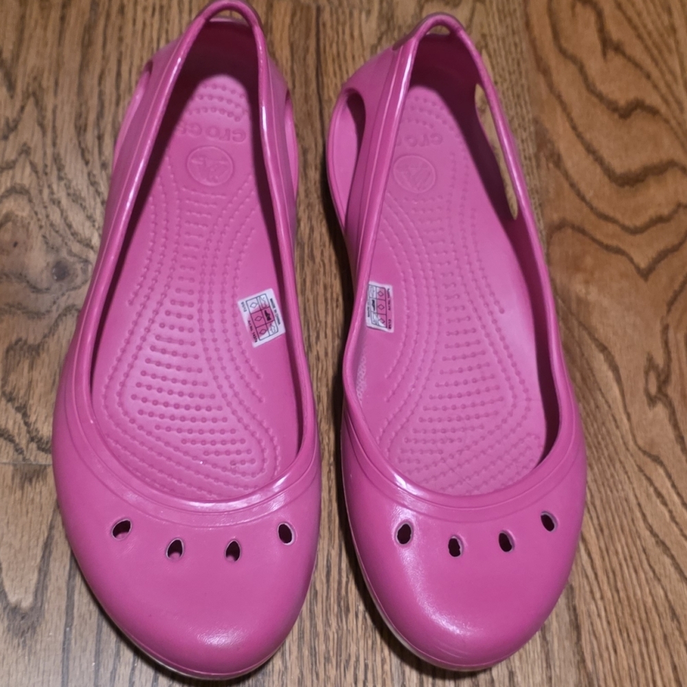 Pink Crocs Flats